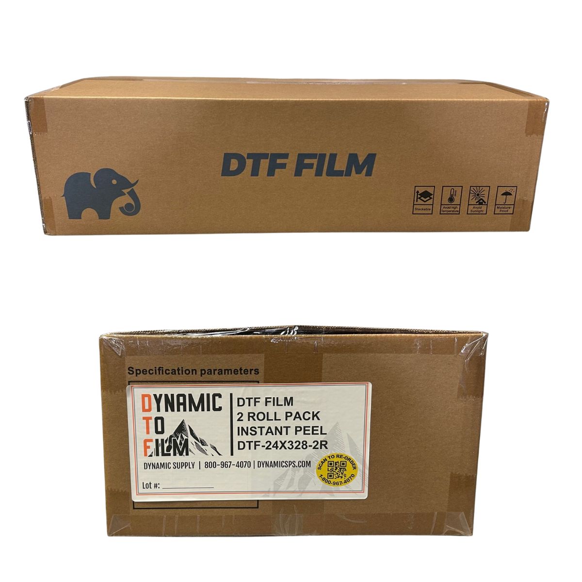 DTF FILM 2 ROLL PACK 24'X328' DOUBLE SIDED INSTANT PEEL