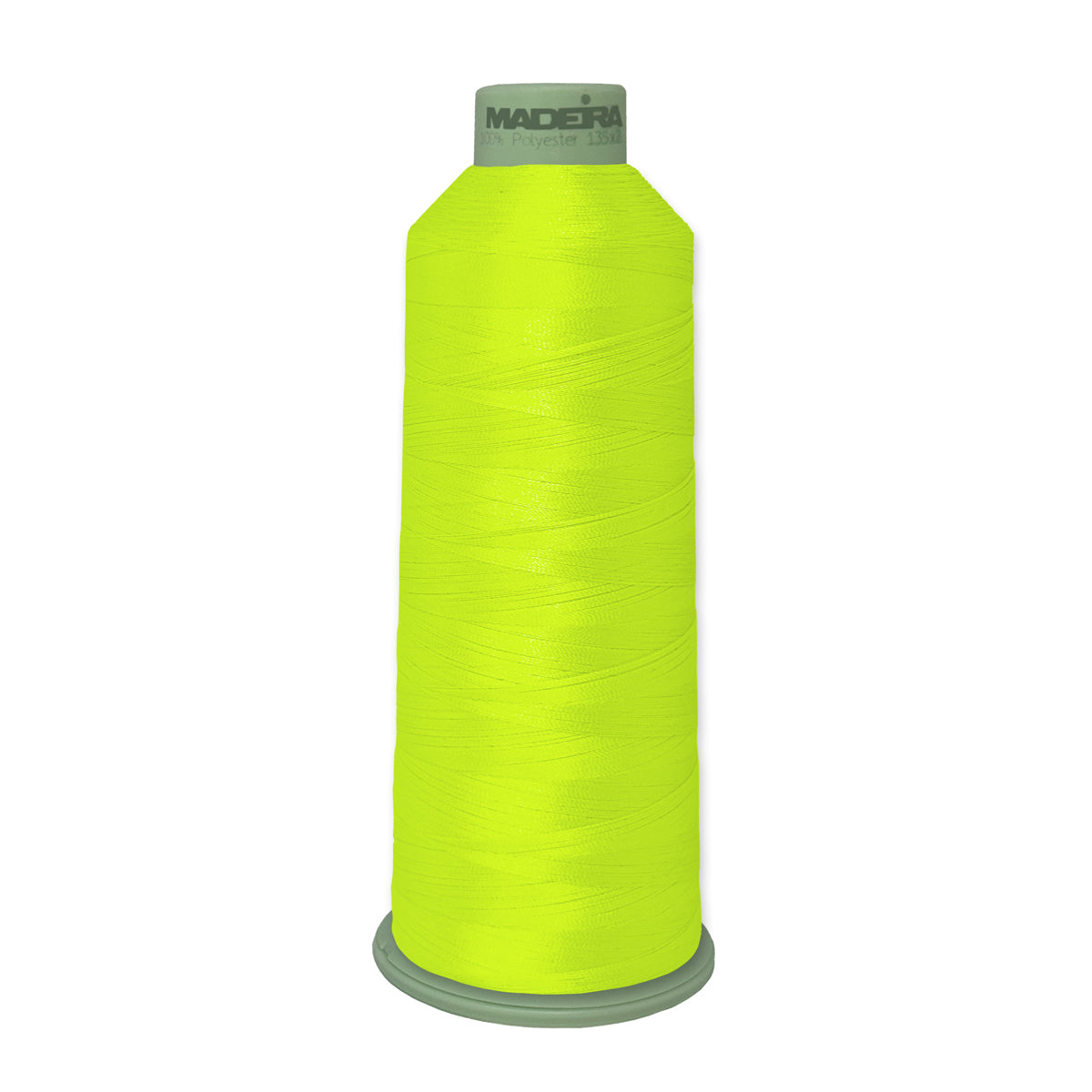Madeira Polyneon 918-1935 Fluorescent Yellow Green #40 polyester embroidery thread, 5,500-yard cone