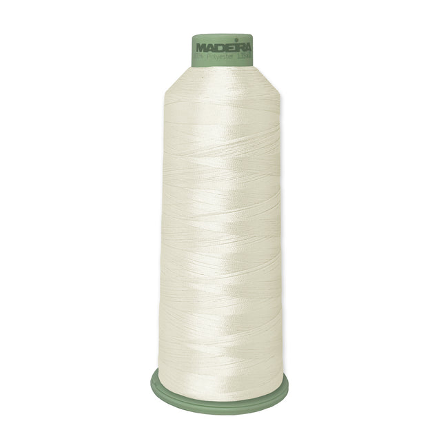 Madeira Polyneon 918-1582 White Linen #40 embroidery thread, 5,500-yard cone
