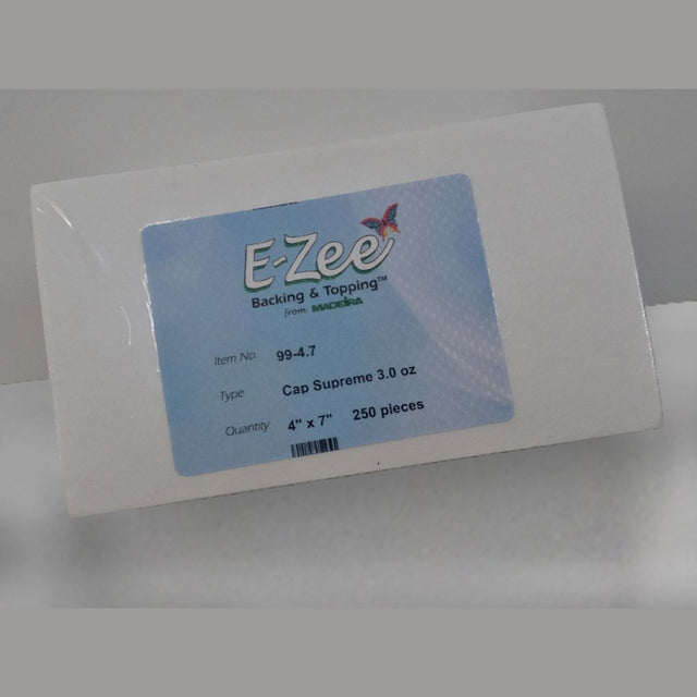 Madeira E-ZEE Cap Supreme 3.0 oz white tear-away embroidery stabilizer, 4 x 16 inches, 250-pack
